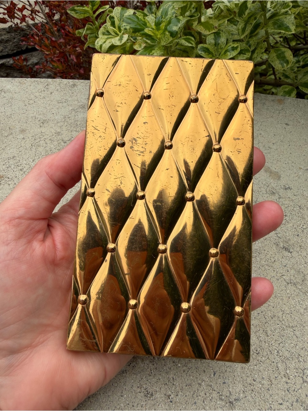 Vintage, Evans Quilted Metal Cigeratte case :50’s